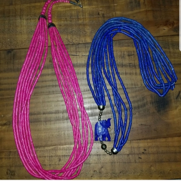 2 VINTAGE LONG FLAPPER FAUX PUKA SHELLS NECKLACES - Picture 4 of 4